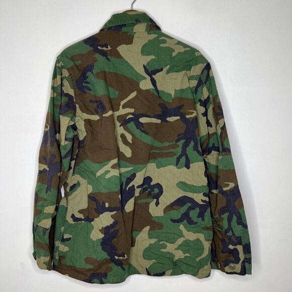 US Army Camouflage Woodland Pattern Field Cold Weather Military Jacket Sz L Men - Picture 9 of 11